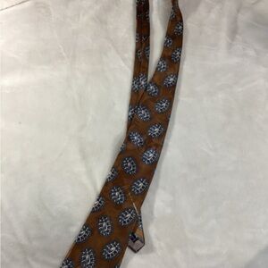 Dior Brown and Blue Patterned Tie